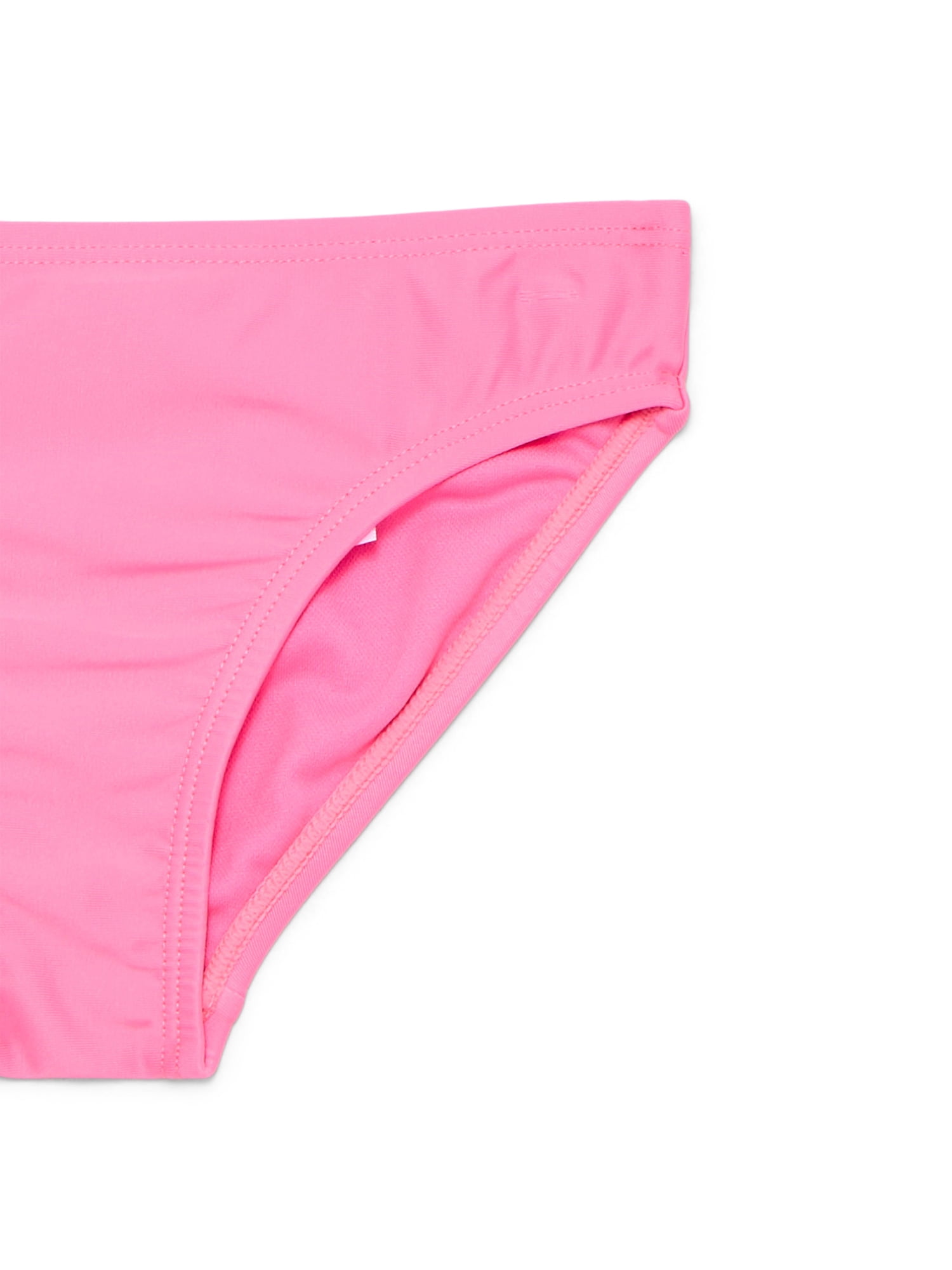 Wonder Nation Girls Cropped Long Sleeve Rash Guard and Scoop Bottoms Swim Set with UPF 50, 2-Piece, Sizes 4-18
