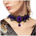 thumbnail image 2 of Gargantilla de vampiro estilo gótico de estilo retro hecho a mano con encaje de estilo real, pulsera y cadena con colgante negro, 2 of 4