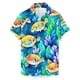 thumbnail image 1 of Playeras Y Camisas Para Hombre Hombres Moda Primavera Verano Casual Manga corta Turndown Neck Impreso Camisetas Top Blusa (Yellow, 3XL), 1 of 5