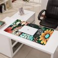 thumbnail image 3 of Long Mouse Pads for Desk,Pioneer Flower Floral Print Pattern Desk Mats on Top Of Desks, Desk Mouse Pad Extra Large with 3mm Non-Slip Base and Stitched Edge for Gaming,Office,Work,Home 31.5"x15.7", 3 of 6