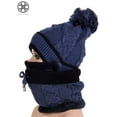 thumbnail image 6 of Luxtrada 2-in-1 Womens Men Winter Scarf Set Winter Hats for Women Warm Cute Fashionable Thickend Knitted Hat Scarf Face Cover Outdoor Winter Skiing Cap Blue, 6 of 6