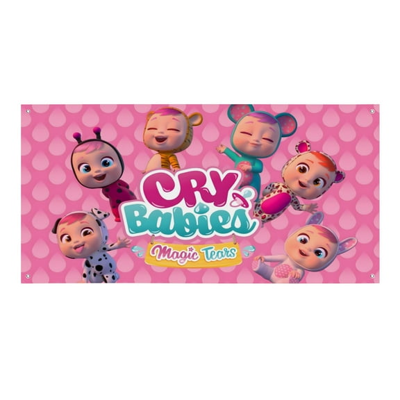 Cry Babies Baby-Theme Backdrops Banner Birthday Party Decor Supplies Personalized Party Backdrop Decoration,5x3ft(150x90cm)
