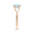 thumbnail image 3 of Angara Natural 1.5 Ct. Aquamarine Solitaire Ring in 14K Rose Gold for Women (Ring Size: 3.5), 3 of 10