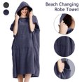 thumbnail image 4 of Muyoka Bata cambiadora Poncho de surf de manga corta de microfibra con capucha Bata de baño de secado rápido con bolsillo grande Bata de toalla de gran tamaño Muyoka Hogar, 4 of 7