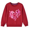 thumbnail image 4 of Odeerbi Kids Girls Crewneck Sweatshirts Pullover Sweatshirts Children's Fall Winter Sweatshirt Heart Print Long Sleeve Sweater Top Red, 4 of 5