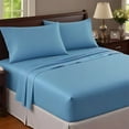 thumbnail image 4 of Alive Pixels Fitted Sheet 1000TC Egyptian Cotton Blue Solid 15" inch Pocket Single Fitted Sheet (Double), 4 of 5