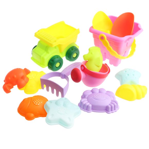 Juego de juguetes de arena de 14 pieza cuadrado, camión, pa, , Zulema Juguete de arena de playa para niños