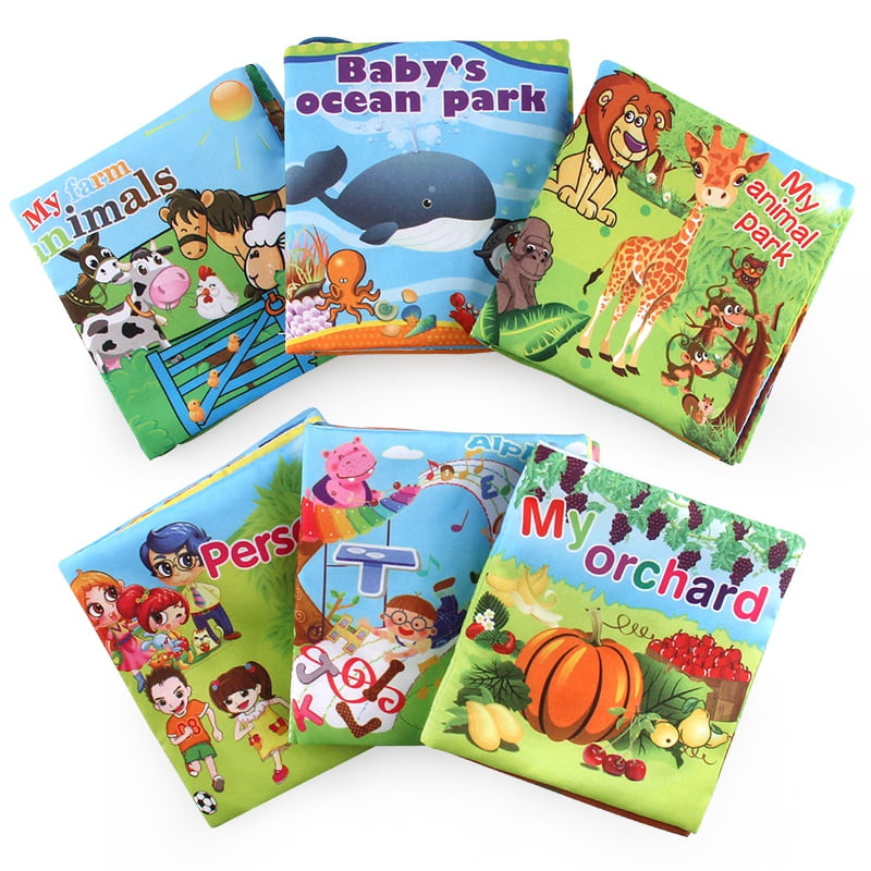 Soft Books for Babies， Crinkle Cloth Books Touch and Feel for 0-12 