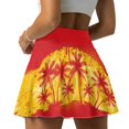thumbnail image 4 of HELLHERO Palm Sunset Built-in Shorts Tennis Golf Skirts, Workout 2 Side Pockets Polyester Spandex Tennis Skirt for Pickleball Daily Wear Party, 4 of 9