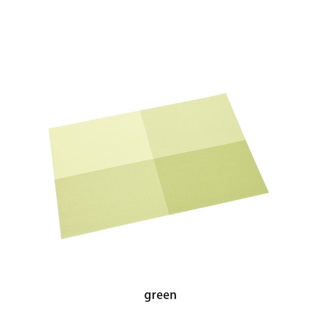 Injueey Manteles individuales de PVC, vajilla lavable, mantel individual con aislamiento de calefacción, comedor, escritorio, protección, Mostrada Verde