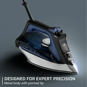 Rowenta Ultimate+ Steam Iron for Clothes, Powerful 1775W, Vertical Steam, Auto-Off, Black & Blue, DW8350U1