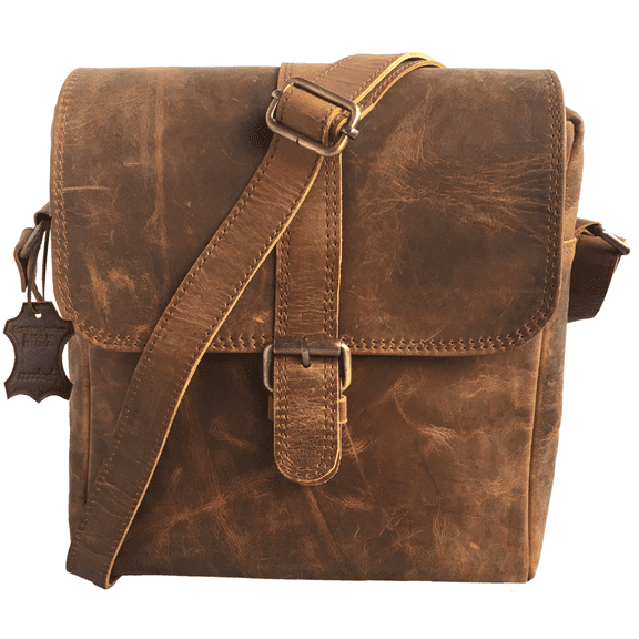 Madosh, Shoulder Bag for Women Genuine Leather Messenger Handbag Crossbody Brown Sling Bag