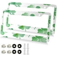 thumbnail image 2 of GZHJMY License Plate Frames 2Pcs Four Leaf Clover Car Licence Plate Covers Aluminum Car Tag Holder Cover with Stainless Steel Screws for Front and Rear Car Tags., 2 of 7