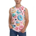 thumbnail image 3 of Uemuo Cupcakes and Donuts Pattern Men's Sleeveless T-Shirt,Muscle Athletic Tank Top, Moisture-wicking Quick-dry Breathable Classic Tee Top for Gym Run Outdoor Sports-Large, 3 of 8