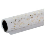 Panda Superstore Star Korean Style Flower Mesh Gauze Floral Bouquet Gift Packaging Wrapping Paper Supplies, White