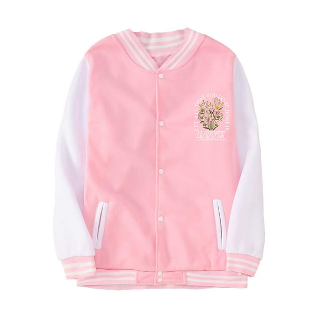 Hot down Jacket Winter Pants for Girls Kid's Casual Printed Jacket Baseball Jacket Sports Cardigan Jacket