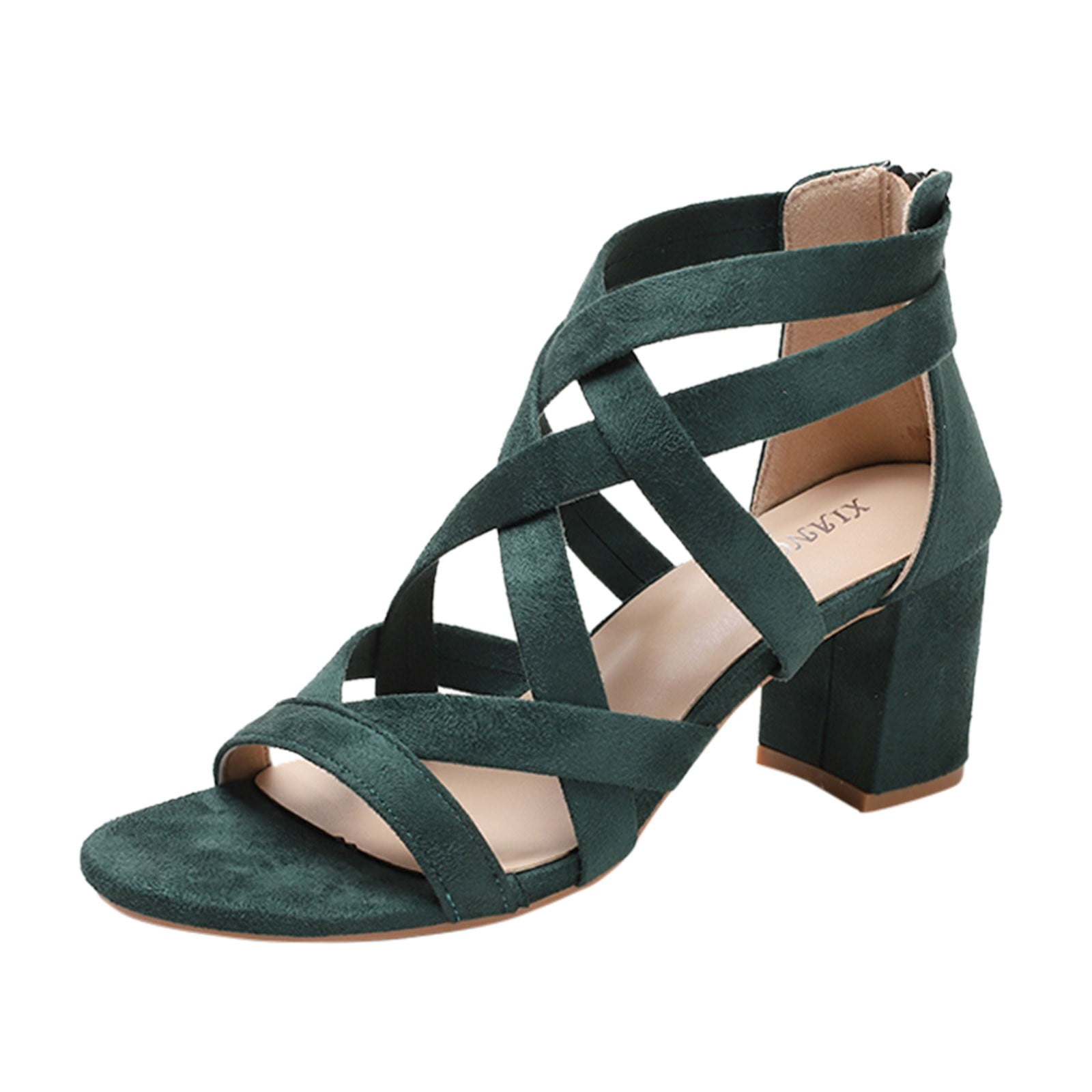 XIAQUJ Women's Fashion Summer Leopard Print Wedge Leather Open Toe