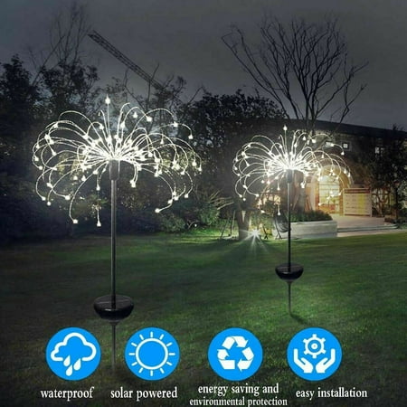

MyBeauty 2/4Pcs 90/120/150LEDs Solar Fairy Starburst Firework Lights Garden Xmas Lamp