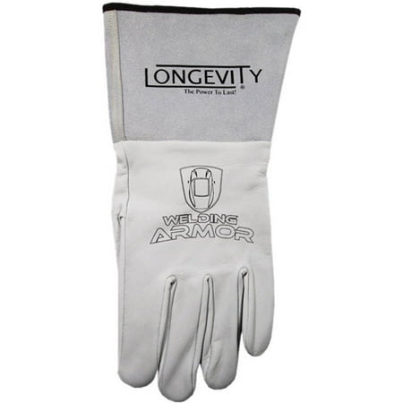 Longevity Welding Armor Extra Large White Leather TIG Welding Gloves