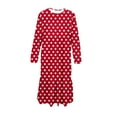 thumbnail image 5 of Zylanna Girls Long-Sleeve Tiered Maxi Dress, Pockets Design Soft Polka Dot Patterns Spring Fall Girls' Casual Dresses Red Size 6, 5 of 6