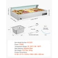 thumbnail image 2 of VEVOR Commercial Food Warmer, 1700W Electric Stainless Steel Steam Food Warmer with Glass Cover, 10-Pan Countertop Buffet Bain Marie with Soup & Perforated Ladles, for Catering, Restaurant & Party, 2 of 9