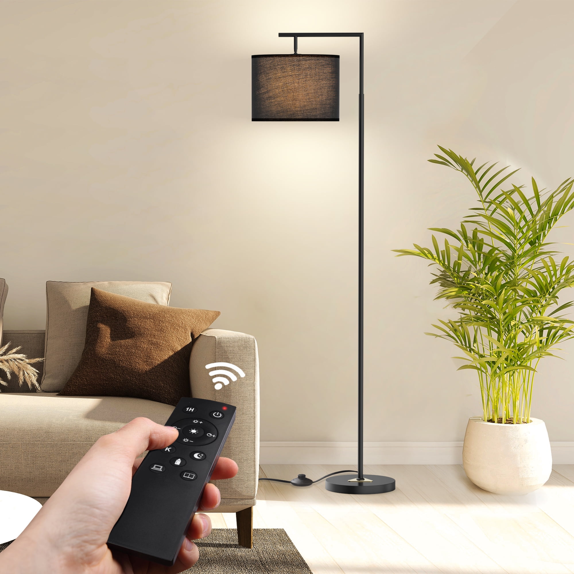 64'' Arched/Arc Floor Lamp with Remote Control and Bulb Included