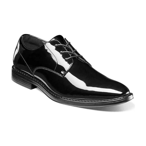 Nunn Bush Centro Formal Flex Plain Toe Oxford Tux Shoes Black Patent 85045-004