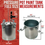 TCP Global Pressure Tank Paint Spray Gun with 1.5 Mm Nozzle 2-1/2 Gal. Pressure Pot & Spray Gun with Hoses
