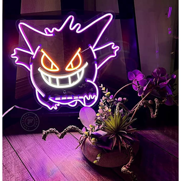FUNERIGUER Anime Gengar Neon LED Sign, 16‚Äô‚Äôx 15‚Äô‚Äô Purple