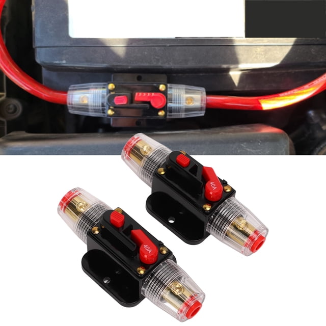12-24V Manual Reset Inline Circuit Breaker With Fuse Holder For Car Boat Audio System