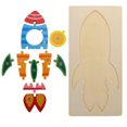 thumbnail image 2 of EeaseCA Rockets Shape Puzzle Wooden Jigsaw Puzzle Rockets Puzzle Kids Plaything, 2 of 7