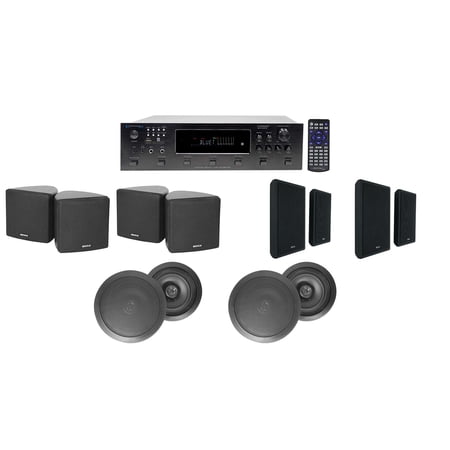 6-Zone Receiver+4) BL 3.5  Cube+Wall+BL Ceiling Speakers For Restaurant/Bar/Cafe price history on PriceWatchPro