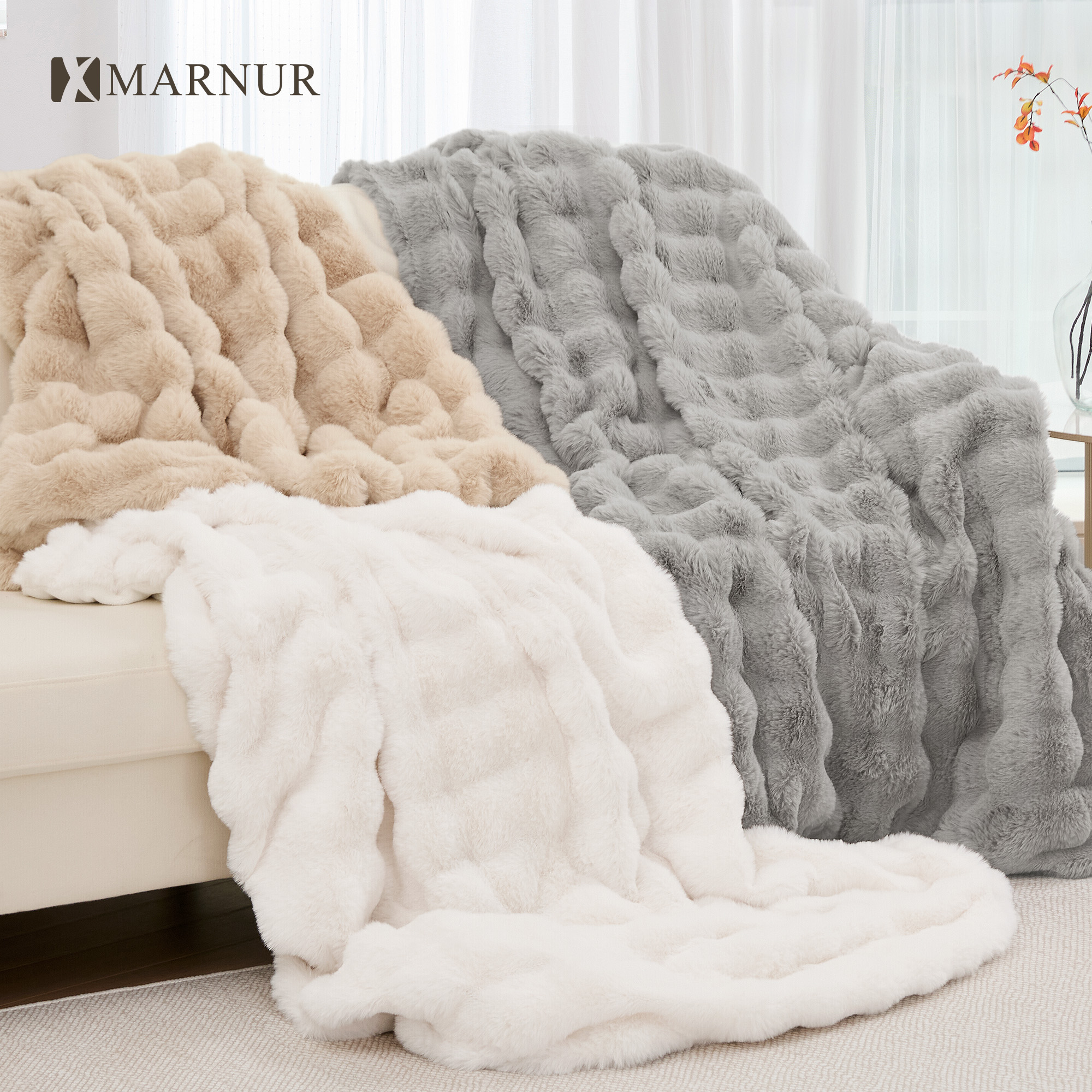 MARNUR Electric Heated Throw Blanket, 50x60 Inches, Khaki photo 6