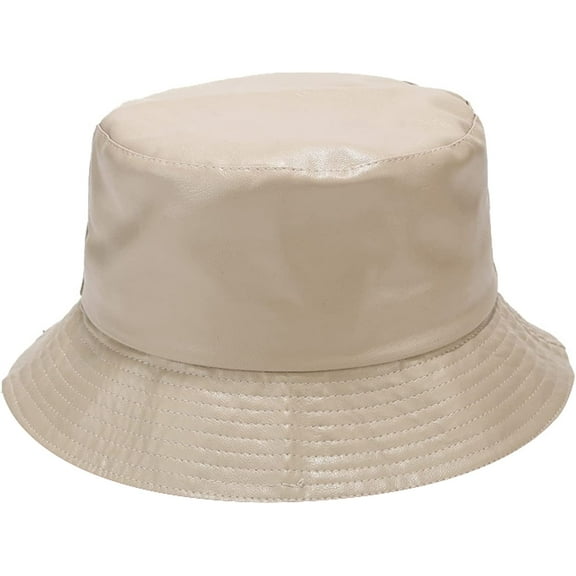 CoCopeaunts Leather Bucket Hat Casual Outdoor Cool Sunscreen Fisherman Hats Street Activities Hiking Fishing Folding Bucket Cap