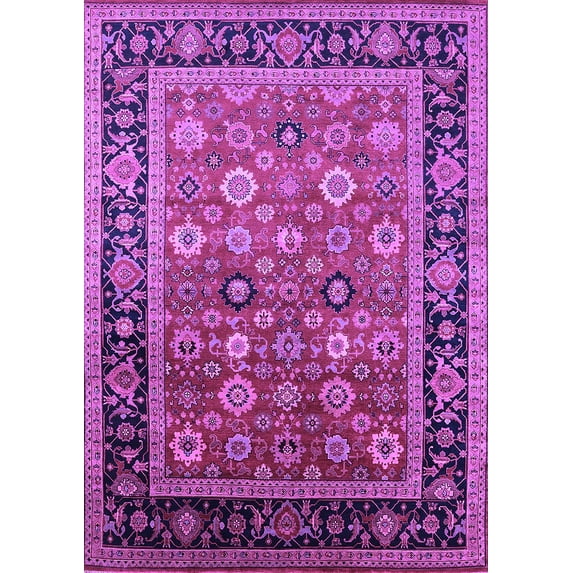 Ahgly Company Indoor Rectangle Oriental Purple Industrial Area Rugs, 5' x 7'