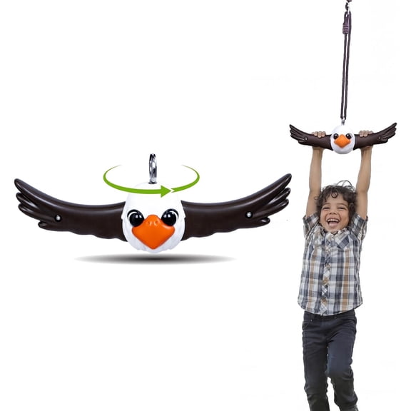 Swurfer Ninja Twister Swing Spins Set - 360° Twist Spin Toy, Swing Sets Accessories for Backyard, Kids Outdoor Play Toys, Slackline Attachment, Easy Install, Adjust Height, Durable,Up to 300lbs Eagle