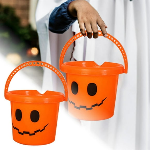 Riforla Halloween Injection Pumpkin Bucket Pumpkin Jar with Cute Expressions Pumpkin Decoration Food Storage A 14.5X8CM