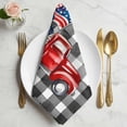 thumbnail image 2 of Cloth Napkins Set of 8 - 20x20 Inches, Independence Day Washable Reusable Table Napkins, Patriotic Flag Day Red Truck Black Plaid Soft & Absortbent Dining Napkin for Party Wedding Hotel Restaurant, 2 of 9