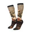 thumbnail image 2 of Bingfone Compression Socks for Women and Men Long Socks for Running Athletic Cycling Nurse-Vintage Peonies Rustic Charm, 2 of 8