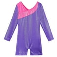 thumbnail image 2 of BAOHULU Gymnastics Leotard for Girls Long Sleeve Purple Ballet Dancewear, 2 of 5
