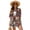 Aztec Cow American Tribal, variant on Tropical Monstera Palm Leaves Print Women's Plus Size 2 Piece Outfits Boho Open Front Kimono Cardigan Half Sleeve Blouse and Shorts Set for Beach Pool Vacation, XL
