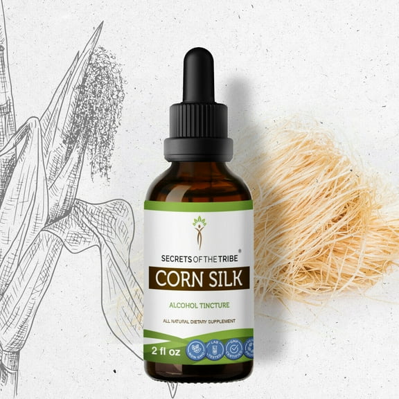 Corn Silk Tincture Alcohol Extract, Organic Corn Silk (Zea Mays) Dried Silk 2 oz