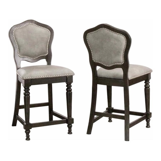 Sunset Trading Vegas Tabourets de Bar Rembourrés en Microsuède 25 Pouces Gris (Ensemble de 2)