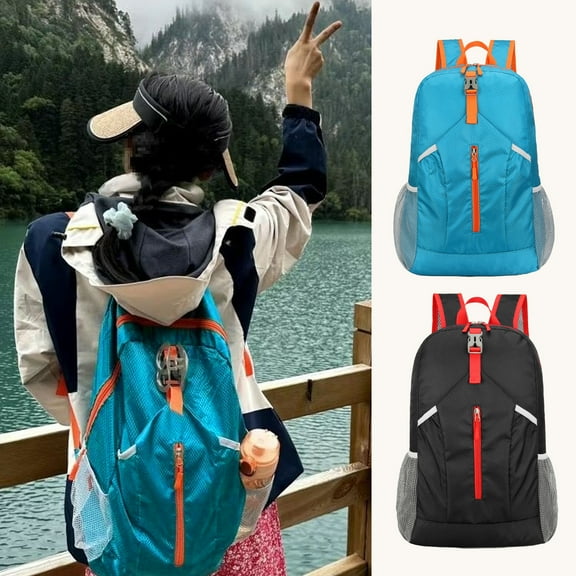 RRJ 2Pcs Camping Hiking Daypacks, Lightweight Packable Travel Backpack, Water-Resistant Foldable Backpack for Outdoor Sports, Day Hikes, Commuting and Daily Use