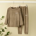 thumbnail image 2 of Hessimy Unisex Infant Toddler Spring Summer Soft Fabric 2Pcs Soft Long Sleeve Comfortable Sleepwear Pajamas, Unisex Comfort Pjs(Coffee,3-4 Years), 2 of 7
