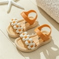 thumbnail image 2 of ZACPNCV Girl's Sandals Clear Rhinestone Glitter Ankle Strap Flat Sandals Summer Beach Vacation Sandal Orange 0-3 Months, 2 of 4