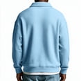 thumbnail image 6 of Dwellite Mens Casual Waffle Polo Shirts Button Collared Shirts Long Sleeve Sweater Fall Winter Solid Color Clothes Light Blue XL, 6 of 10