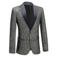 thumbnail image 2 of Men"s Party Leopard Print Blazer, Notched Lapel Lightweight Suit Jacket -bba, 2 of 4