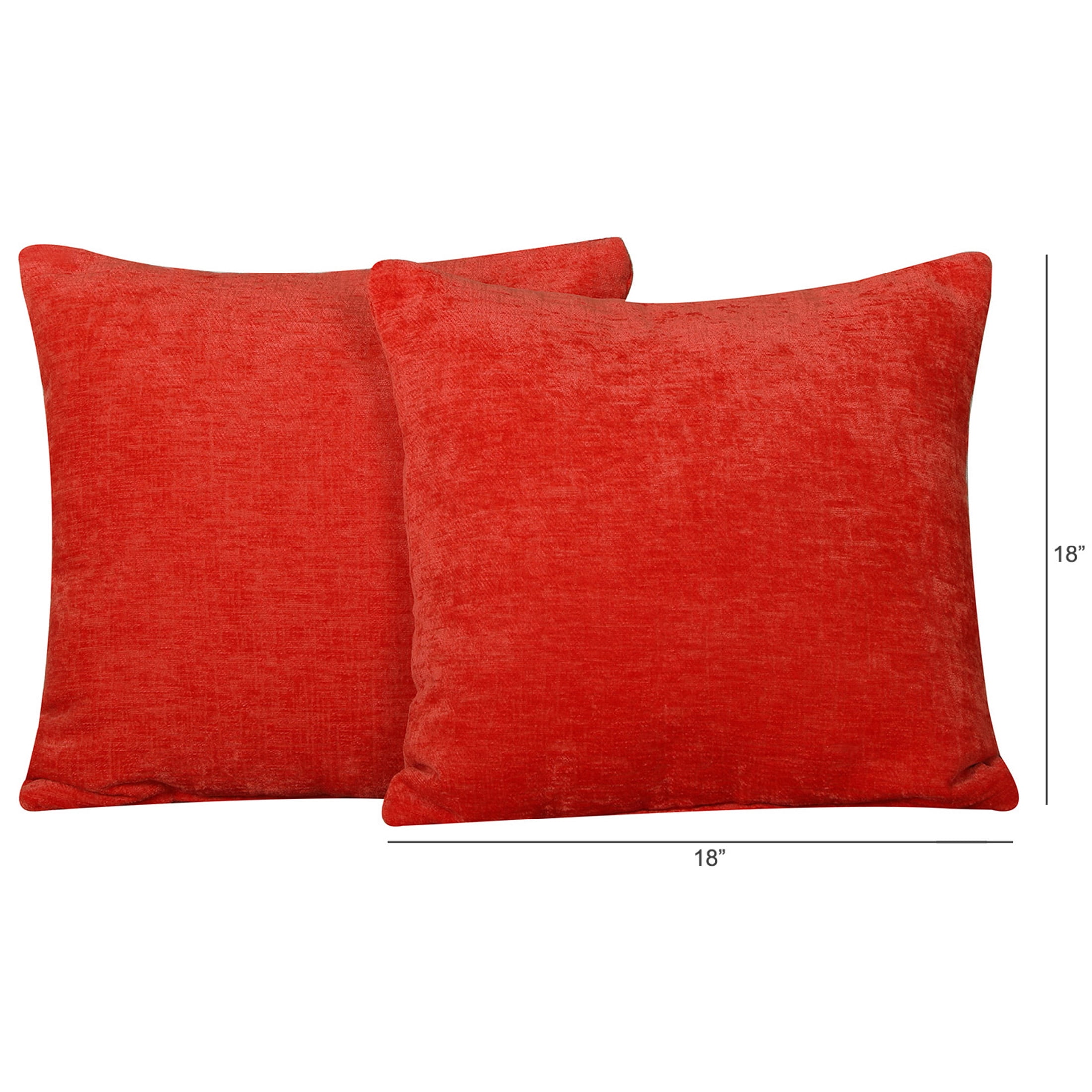Presidio 18x 18 Square Indoor/Outdoor Pillow with Piping, 2-Pack - Red