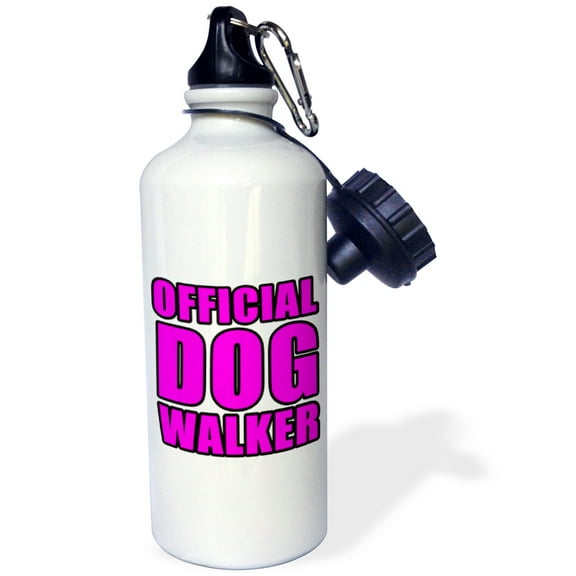 3dRose, Official Dog Walker Pink, Flip Straw 21oz Water Bottle